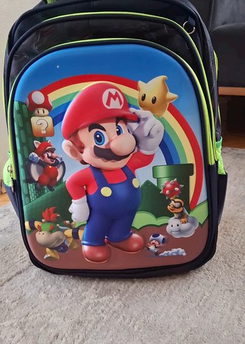 Renkli Super Mario Çocuk Okul Çantası