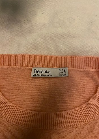 Bershka Pembe Uzun Kollu Keten Salaş Kazak