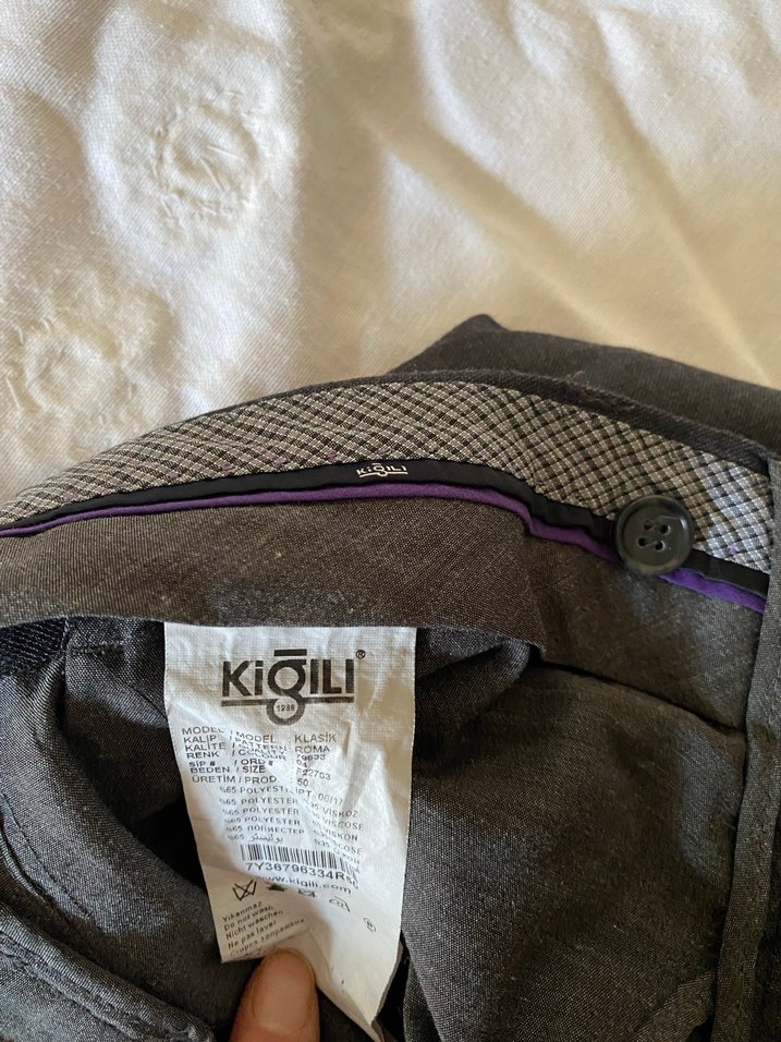 Gri Midi Keten erkek Pantolon - Görsel 3