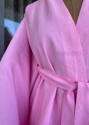 diğer Beden Pembe Uzun Kollu Kadın Kimono takım