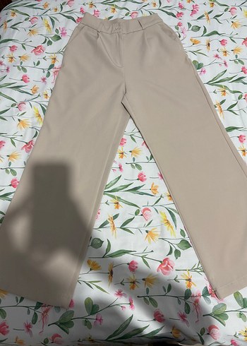 Bej Krem Kumaş Kadın Pantolon