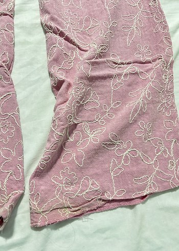 36 Beden pembe Renk Stradivarius pembe desenli keten pantolon