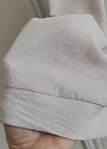 Bej Kadın Uzun Kollu Rahat ferace tarzı kap - Görsel 5