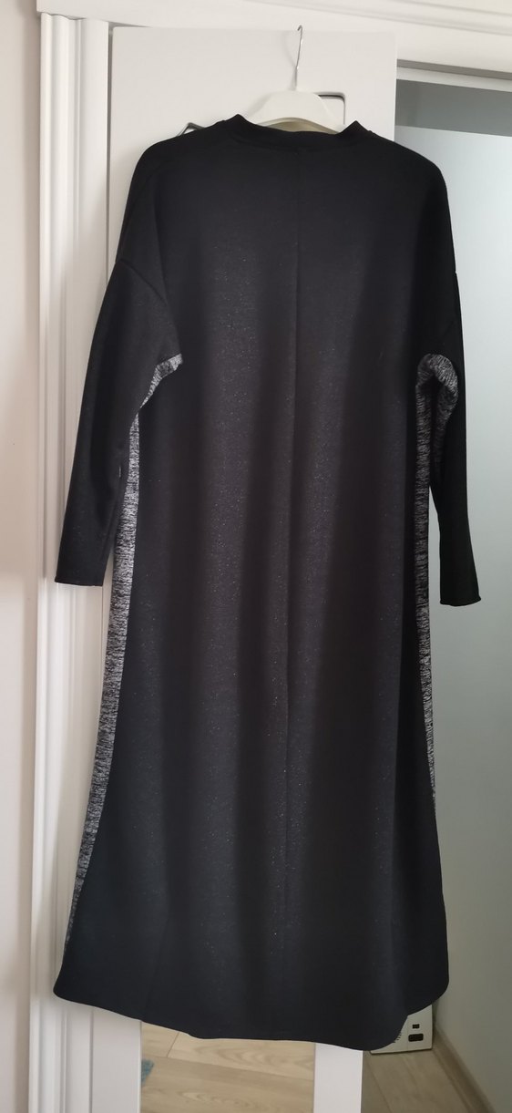 Uzun midi boy Siyah Kadın Elbise - Görsel 2