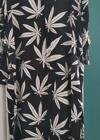 Uzun Kollu Siyah Desenli tunik elbise - Görsel 2