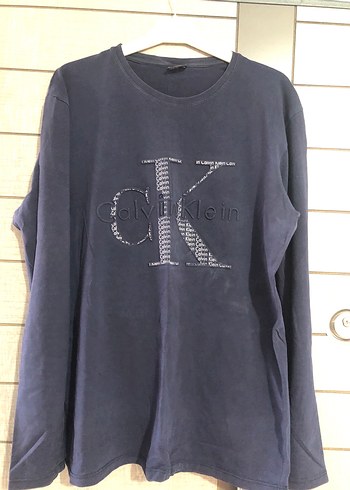 Calvin Klein Mavi Erkek Uzun Kollu Sweatshirt