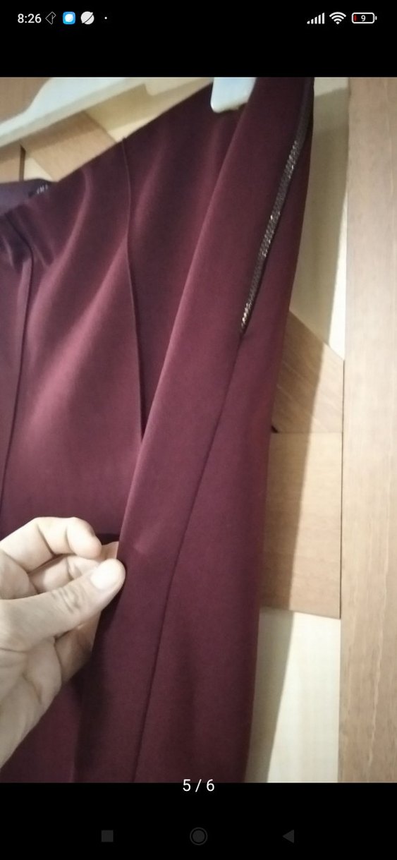 Bordo Kumaş Kadın Pantolon - Görsel 5