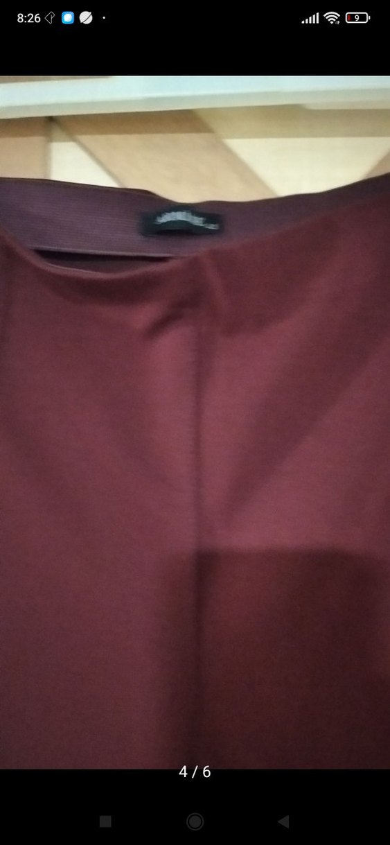 Bordo Kumaş Kadın Pantolon - Görsel 4