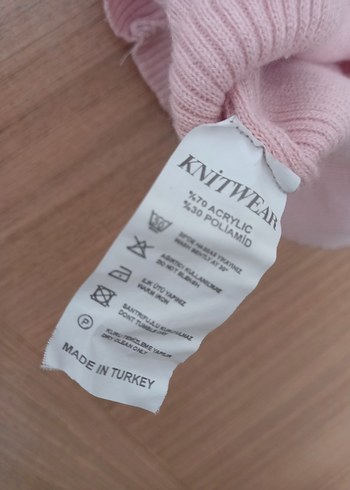 Pembe V Yaka Uzun Kollu Triko Elbise - Görsel 2