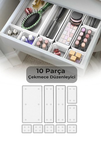 10 Parça makyaj organizeri çekmece içi