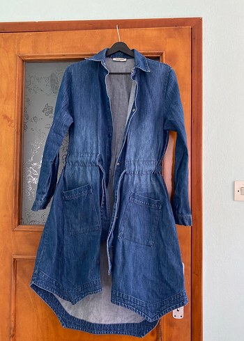 Diğer Mavi Düğmeli Kadın Denim Ceket