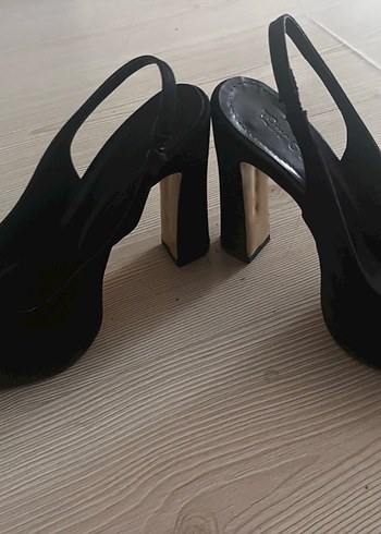 37 Beden Siyah Platform Topuklu Kadın Ayakkabı