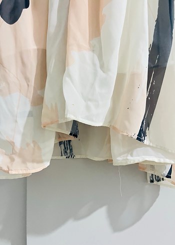 Uzun Bohem Renkli Fırfırlı Elbise - Görsel 9