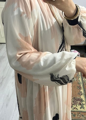 Uzun Bohem Renkli Fırfırlı Elbise - Görsel 3