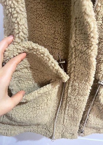 Bej Kadın Peluş Yelek - Görsel 4