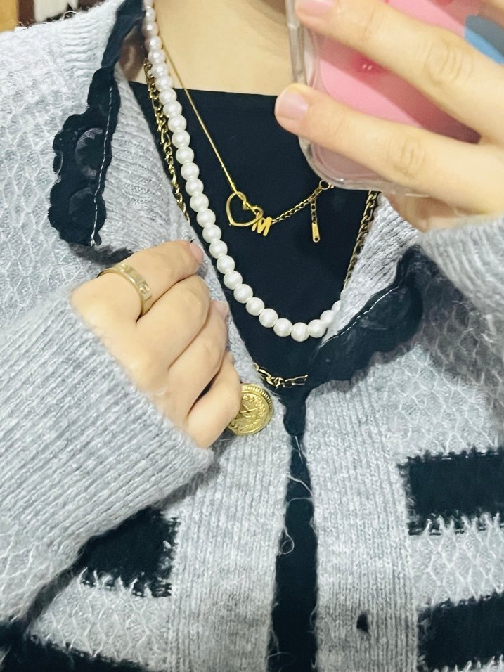 Düğmeli Gri Zebra Desenli Kadın Hırka - Görsel 3