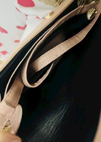 pudra pembe Zincir Detaylı Kadın Deri Çanta - Görsel 3