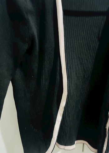 Fırfırl siyah midi boy ceket - Görsel 5