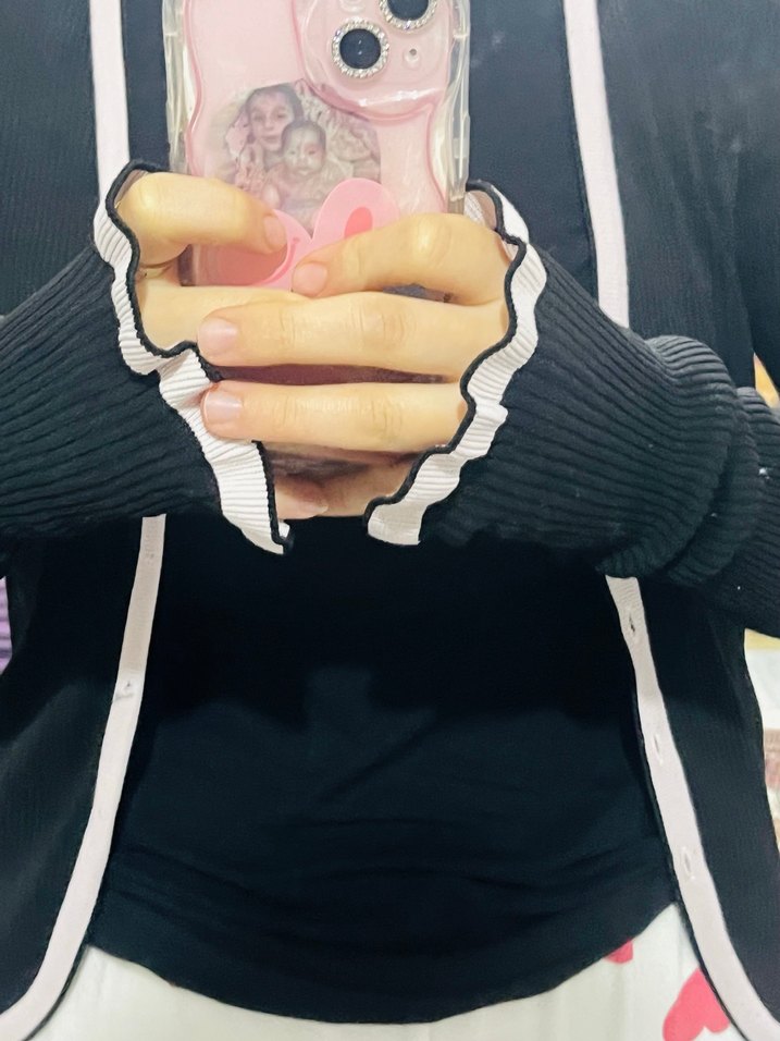 Fırfırl siyah midi boy ceket - Görsel 2