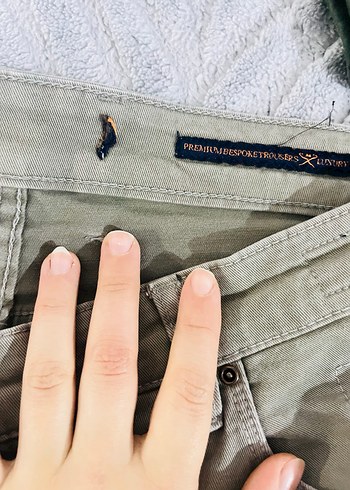 Bej Düğmeli Erkek Pamuk Pantolon - Görsel 2