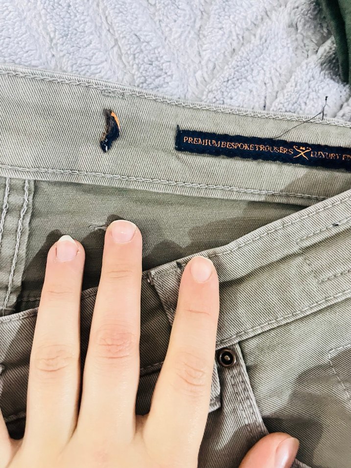 Bej Düğmeli Erkek Pamuk Pantolon - Görsel 2