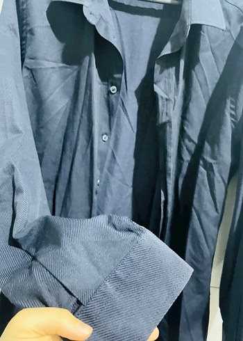 koton Mavi Uzun Kollu Keten Erkek Gömlek - Görsel 4