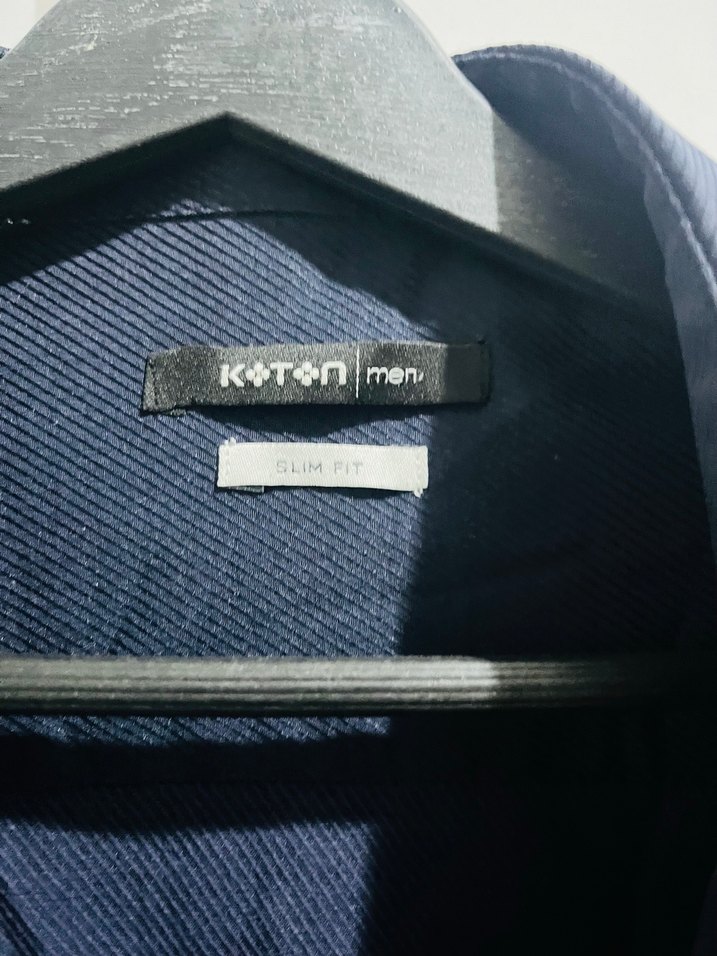 koton Mavi Uzun Kollu Keten Erkek Gömlek - Görsel 2