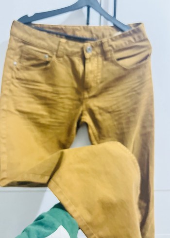 Kahverengi Bol Kesim Keten Pantolon - Görsel 4