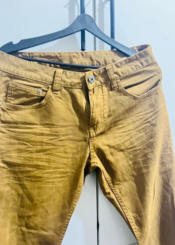 Kahverengi Bol Kesim Keten Pantolon - Görsel 2