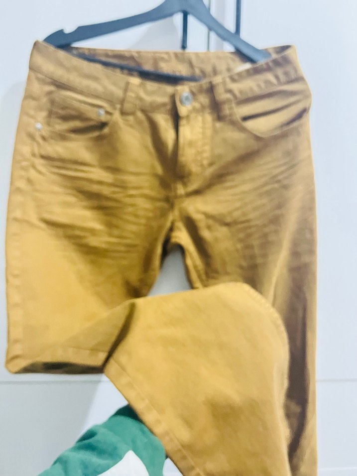 Kahverengi Bol Kesim Keten Pantolon - Görsel 4