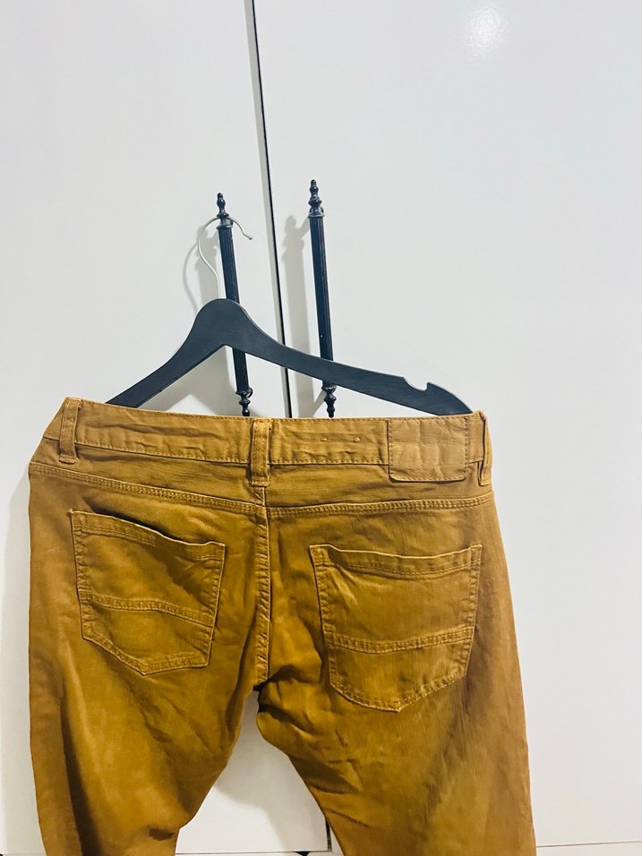 Kahverengi Bol Kesim Keten Pantolon - Görsel 5