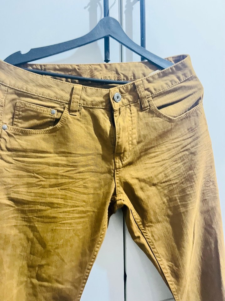 Kahverengi Bol Kesim Keten Pantolon - Görsel 2