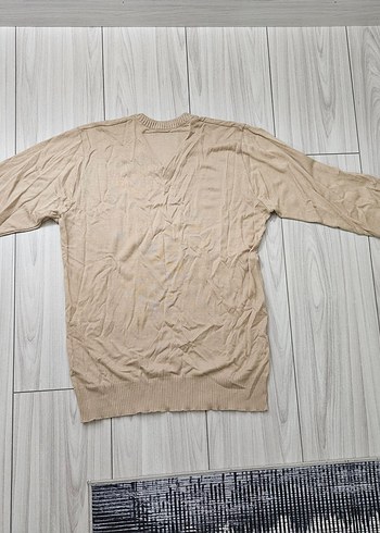 Bej V Yaka Erkek triko Kazak - Görsel 2