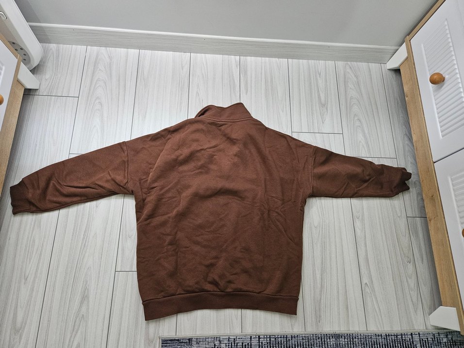 Erkek Kahverengi Fermuarlı Sweatshirt - Görsel 2