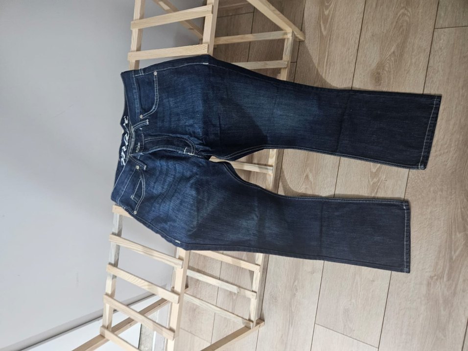 Düğmeli Mavi Kadın Denim Pantolon - Görsel 2