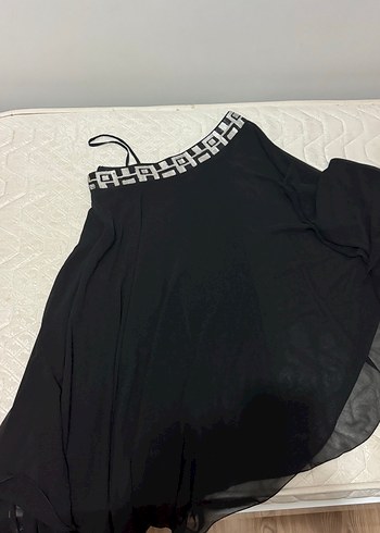 Siyah Uzun tek Kollu Salaş Gotik Kadın Elbise