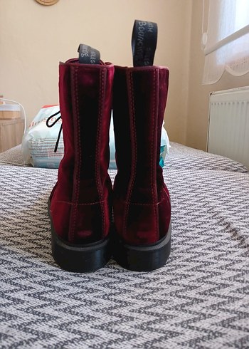41 Beden bordo Renk Bordo Süet Gotik Tarz Kadın Bot