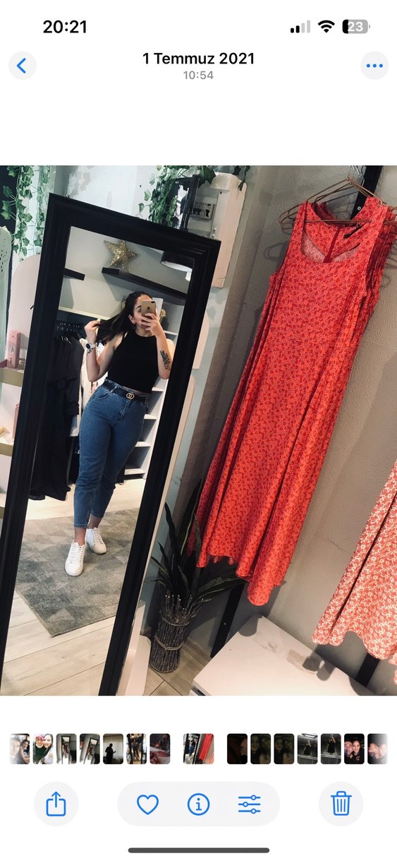 Salaş Kesim Midi Boy Kadın Kot Pantolon - Görsel 2