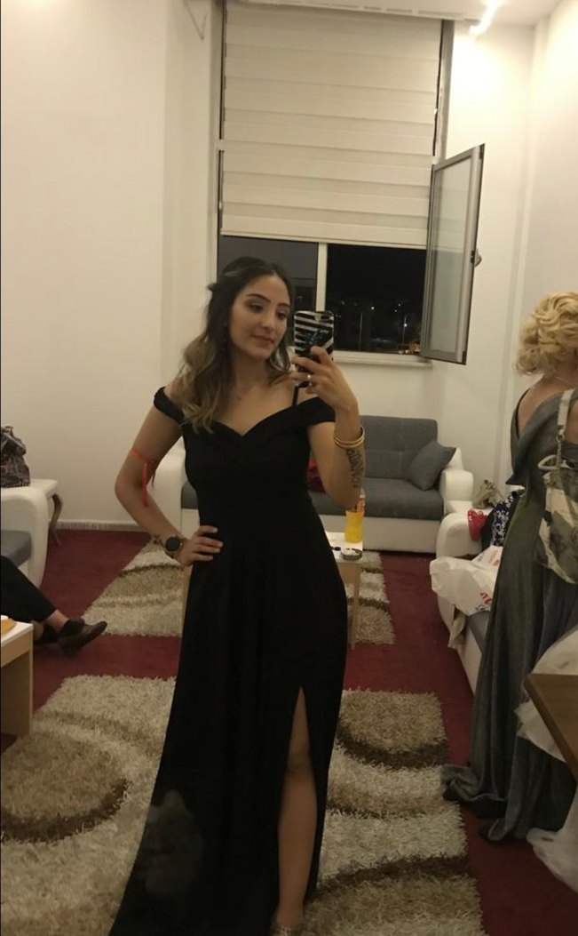 Siyah Uzun Drapeli Straplez Kadın Elbise - Görsel 2