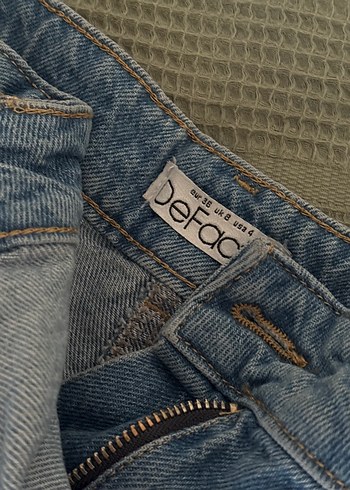 Defacto Düğmeli Mini Mavi Kadın Denim Şort