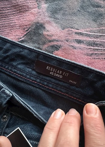 Düğmeli Siyah erkek  Kot Pantolon - Görsel 11