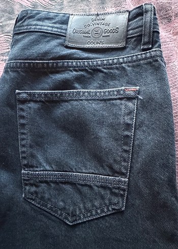 Düğmeli Siyah erkek  Kot Pantolon - Görsel 7