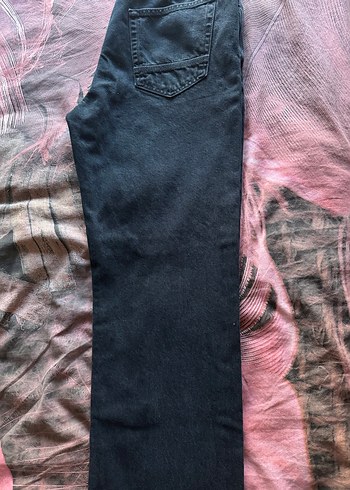 Düğmeli Siyah erkek  Kot Pantolon - Görsel 10