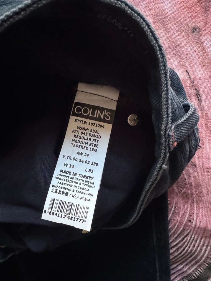 Düğmeli Siyah erkek  Kot Pantolon - Görsel 4