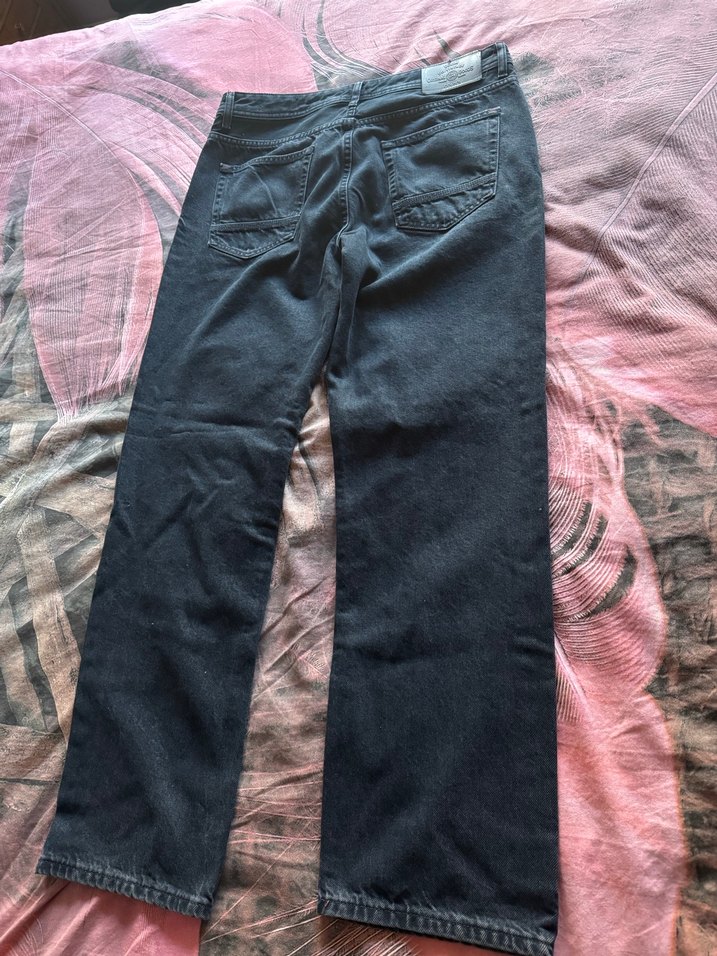 Düğmeli Siyah erkek  Kot Pantolon - Görsel 3