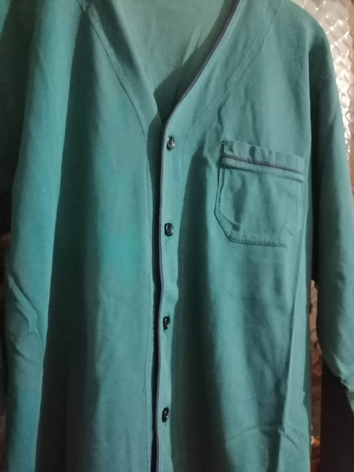 Yeşil Düğmeli Erkek Pijama takımı - Görsel 2