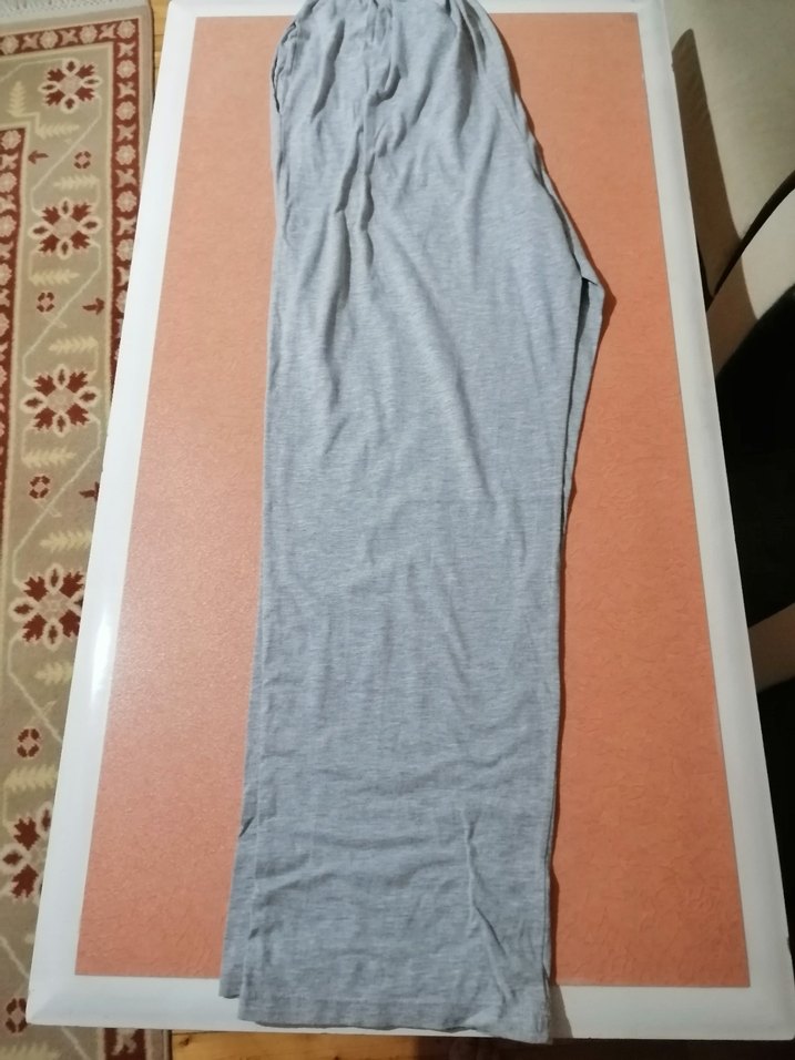 Gri V Yaka Düğmeli Kısa Kollu Erkek Pijama takımı - Görsel 4