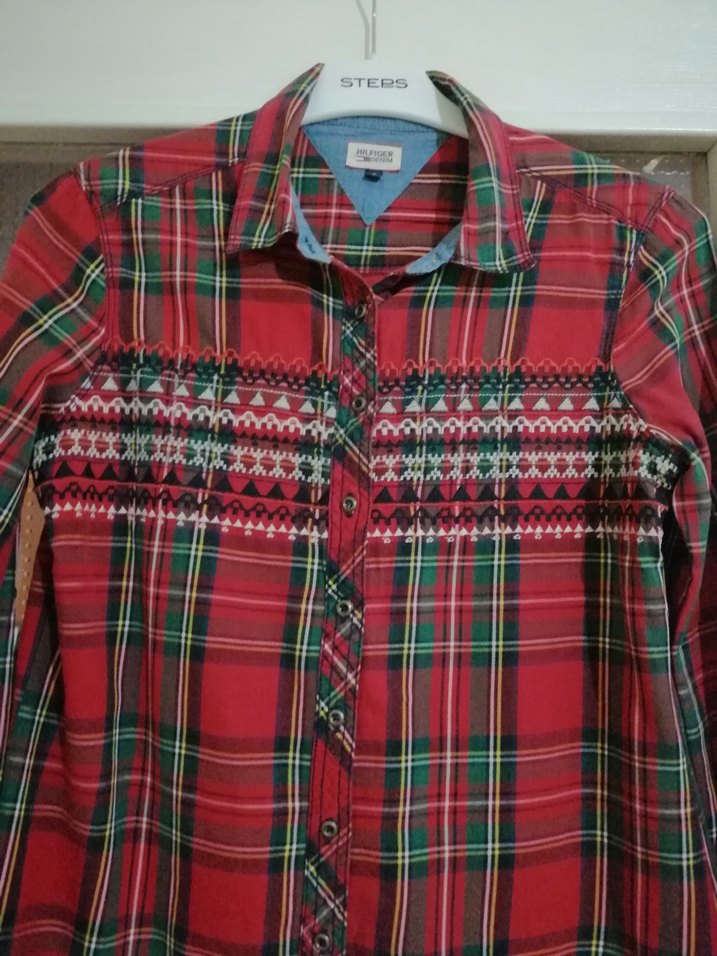 Kadın ekose Uzun Kollu tomy hılfger Gömlek - Görsel 2
