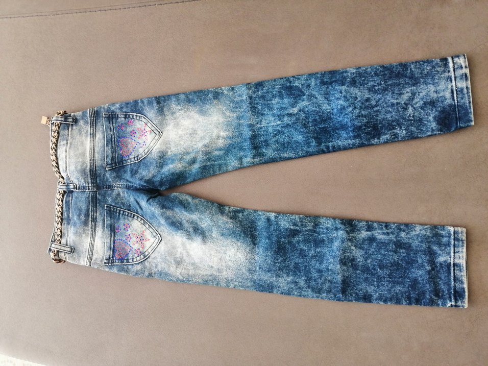 Payetli Kız Kot Pantolon - Görsel 3