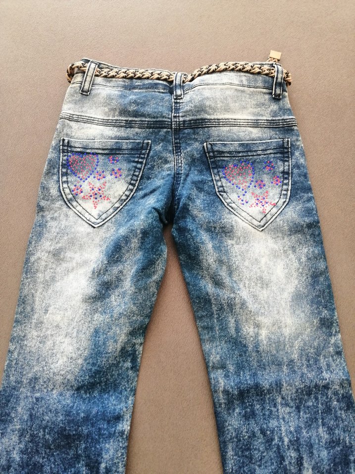 Payetli Kız Kot Pantolon - Görsel 4